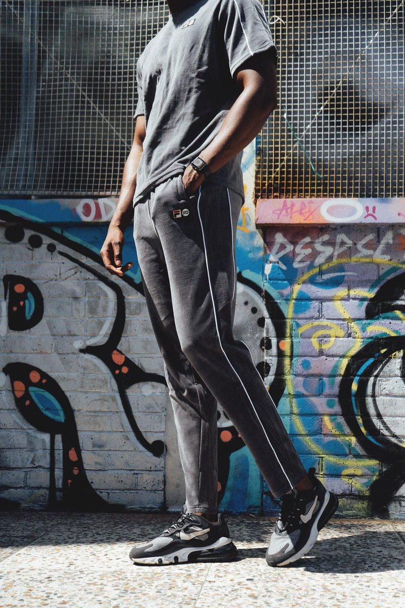 FILA Helios Velour Tapered Track Pant Castle Rock